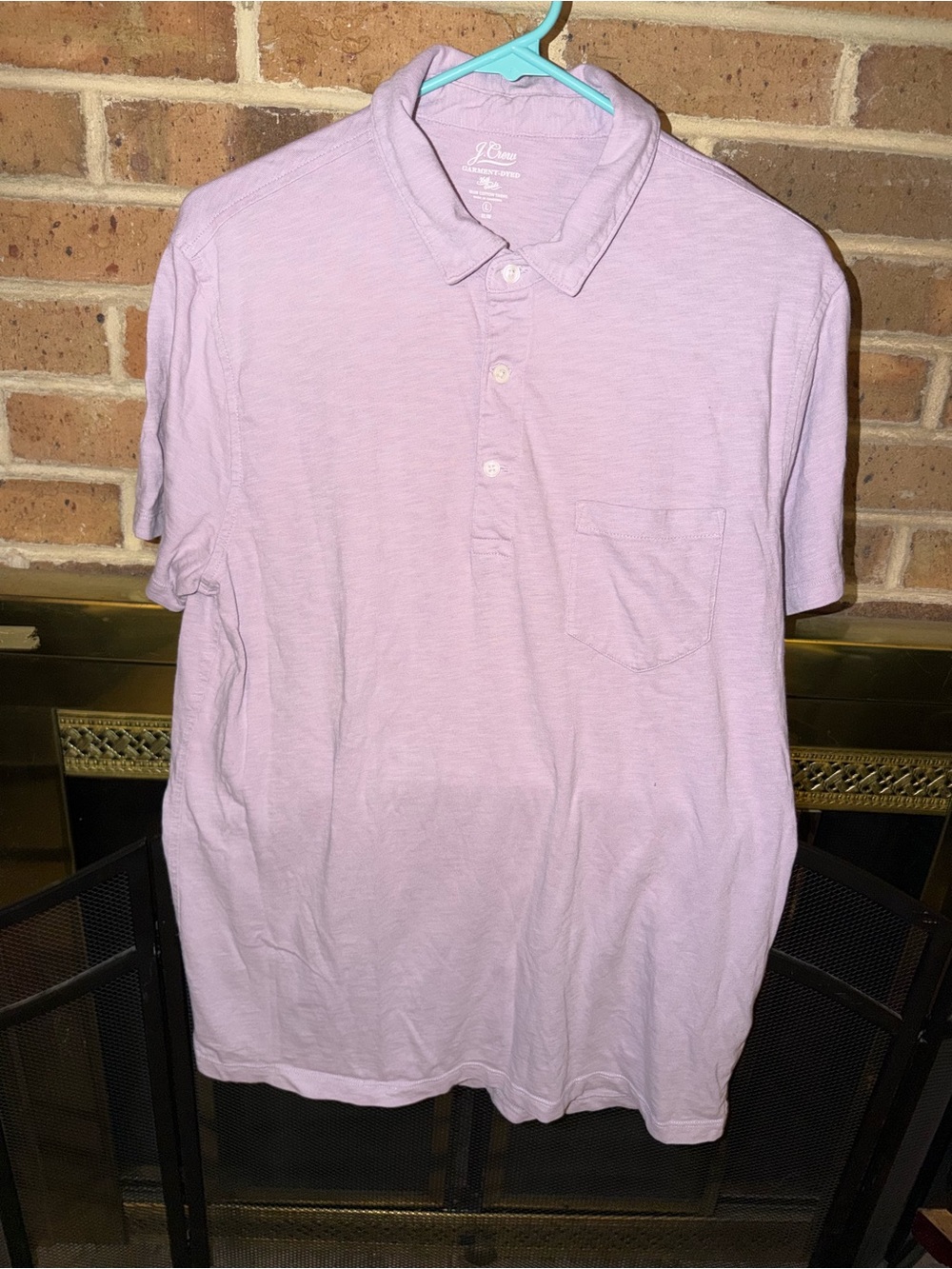 J. Crew Men’s Short-Sleeve Polo in Pale Lavender